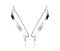 Silver Leaf Shaped Earrings EL-123